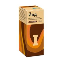 Йод р-р наруж.спирт. 5% 25мл №1  (с лопаткой)